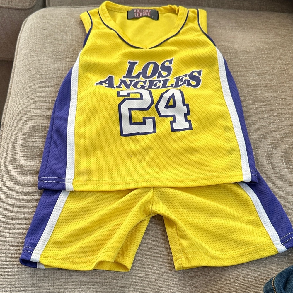 Yellow and Purple Basketball Jersey